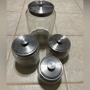 Glass Jar Set with Metal Lid